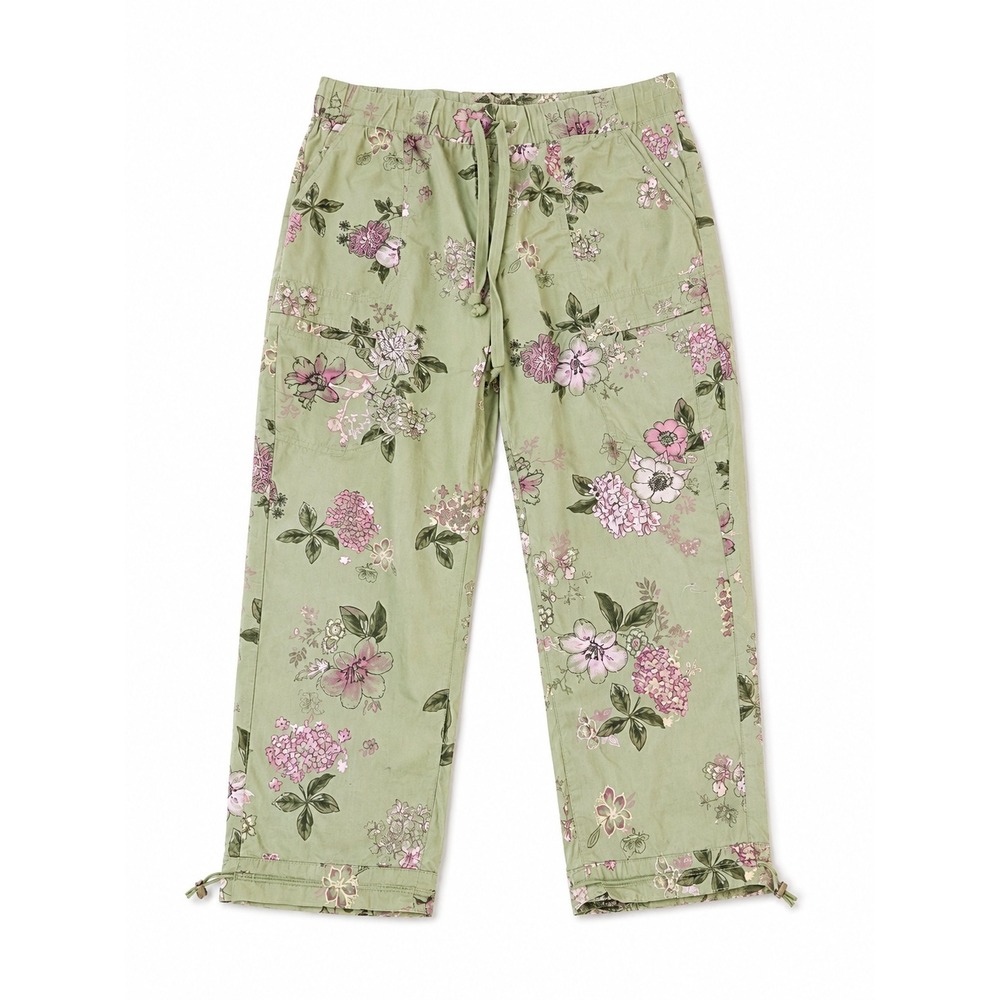 Democracy Floral Utility Capri Sage Green Pink Botanical Size 10